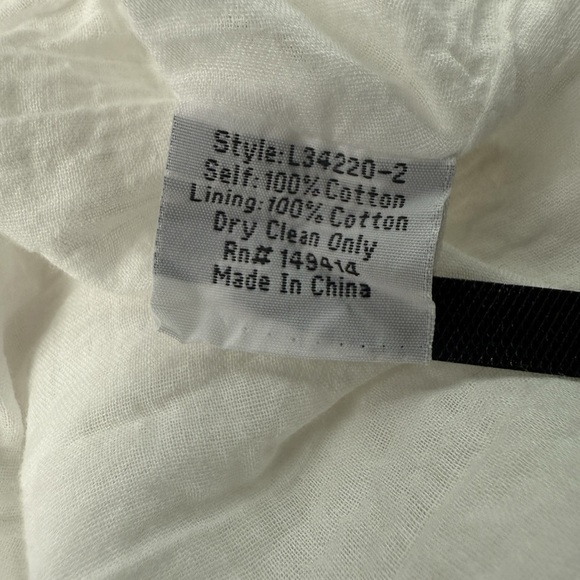 Johnny Was Jade Dress Midi White Embroidered Eyelet Boho Tiered Lined SZ L Cotta - Picture 5 of 15